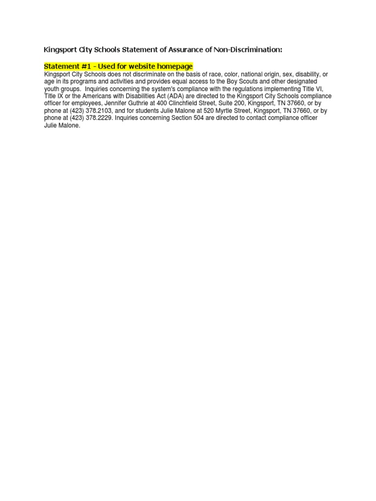Kcs Statement of Assurance Website Homepage | PDF