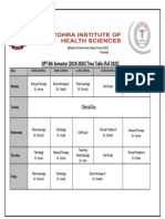 DPT 6th Semester (2019-2024) Time Table (Fall 2022) : Clinical Day