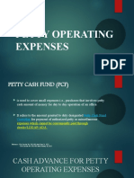 Cash Advance For Petty Operating Expenses
