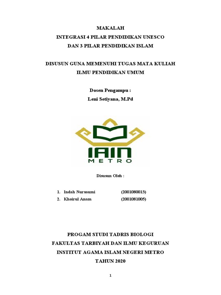 Integrasi Pilar Pendidikan UNESCO dan Islam | PDF