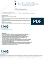 Estruturas e Processos Organizacionais - Administracao - ADCN03 - N
