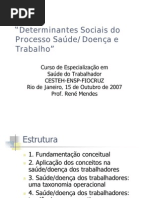 Determinação Social do Processo Doença Saúde e Trabalho
