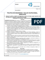 Trabajo N°2 Politica y Objetivos - Jason Alexander Zutara Morales Rev. 001