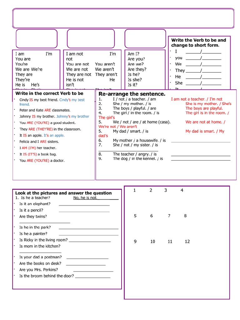 Ejercicio Verb To Be Resuelto | PDF