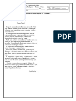 Avaliação de Português 4º Ano - 3º Trimestre 2021