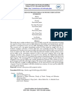 2019 Analysis of Science Process Skills in Physics Education Students