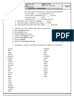Adjetivos derivados de substantivos em texto sobre Língua Portuguesa