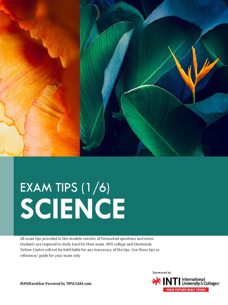Exam Tips Science | PDF | Blood Pressure | Environmental Technology