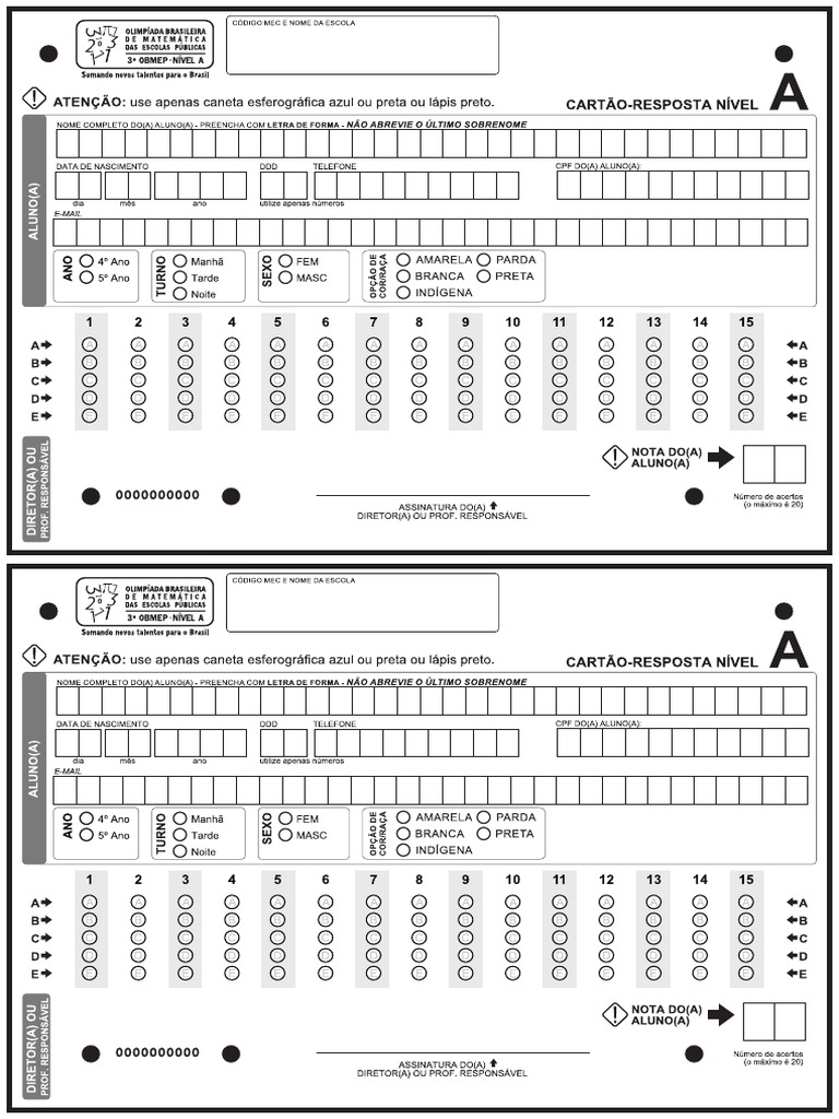 Cartão Resposta | PDF