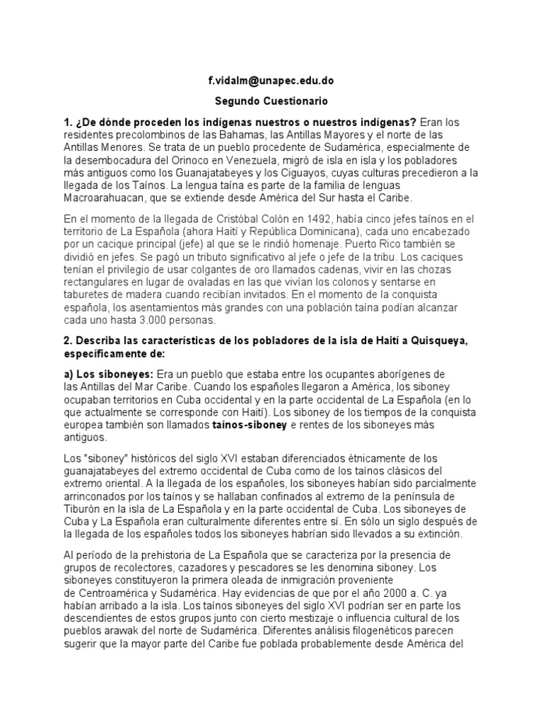 Segundo Cuestionario PDF Pueblos Indígenas de las Américas