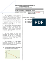 1° Atividade Avaliativa (2° Bimestre) - Física Danilo