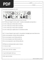Simulado Ingles 1º Ano Ensino Medio | PDF | Língua inglesa | Comunicação