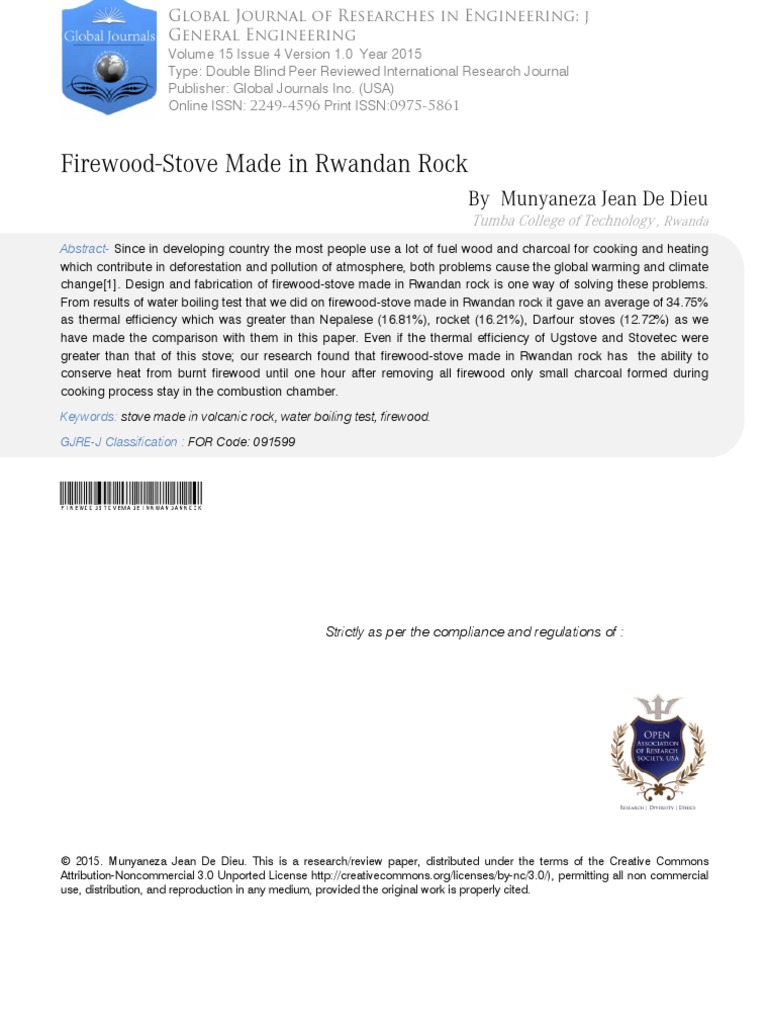 Firewood Stove in Rwanda | PDF | Stove | Air Pollution