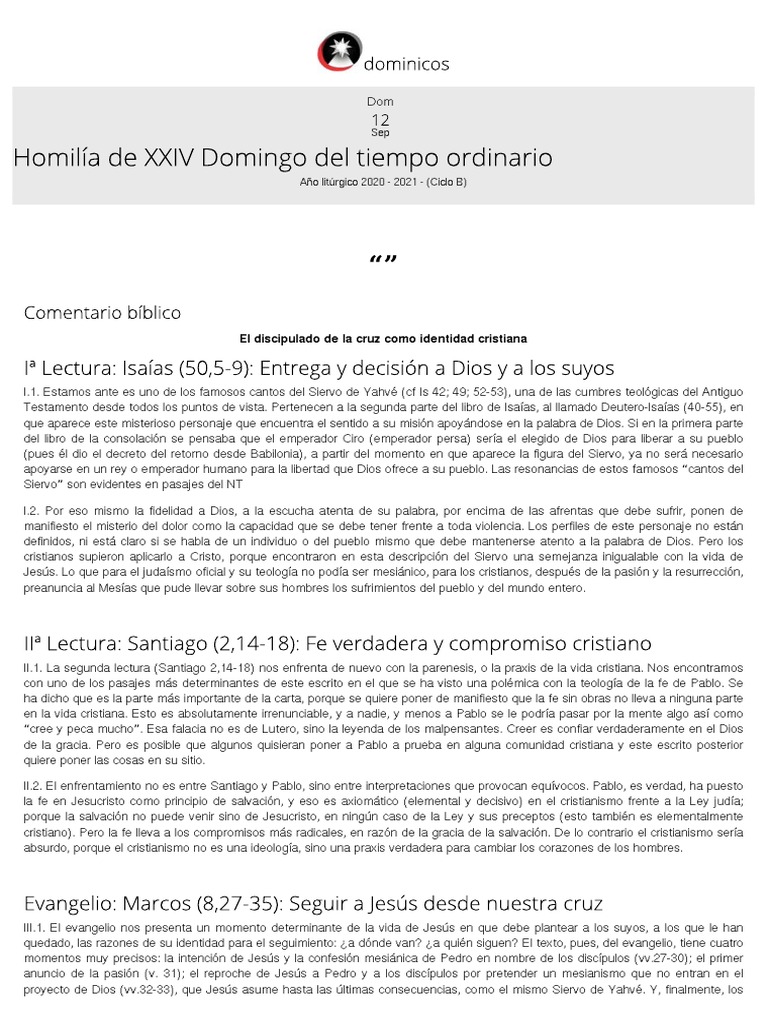 lecturas domingo 12 sep 21 COMENTARIOS PDF Jesús Pablo el apóstol