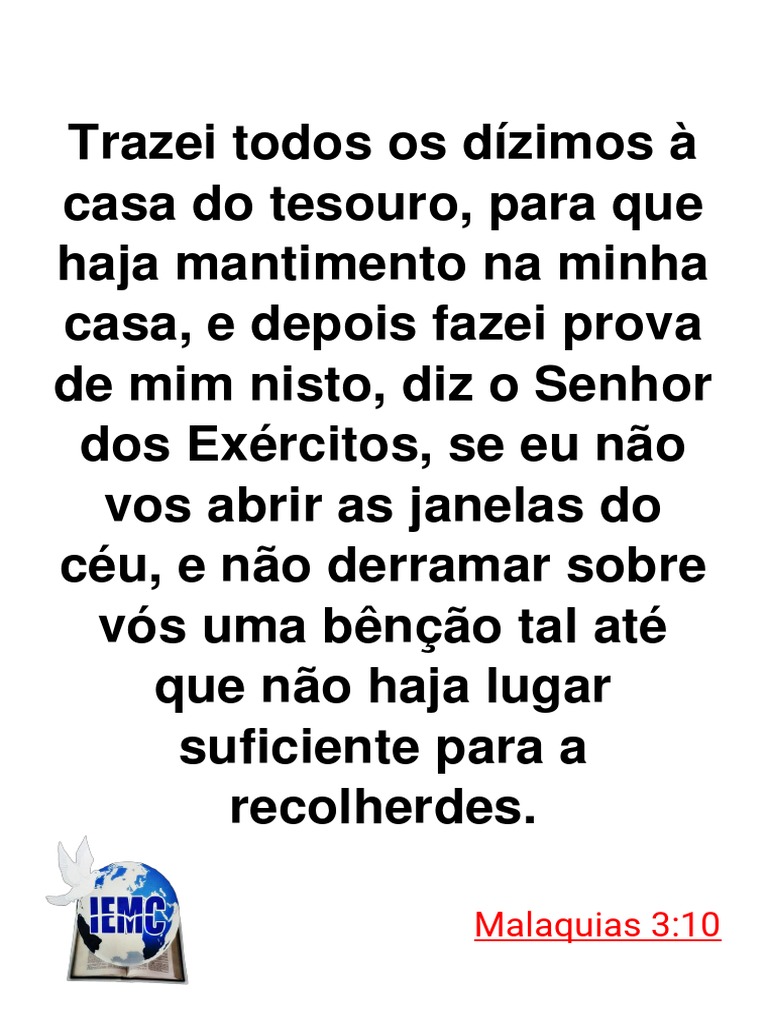 Trazei todos os dízimos à casa do tesouro | PDF