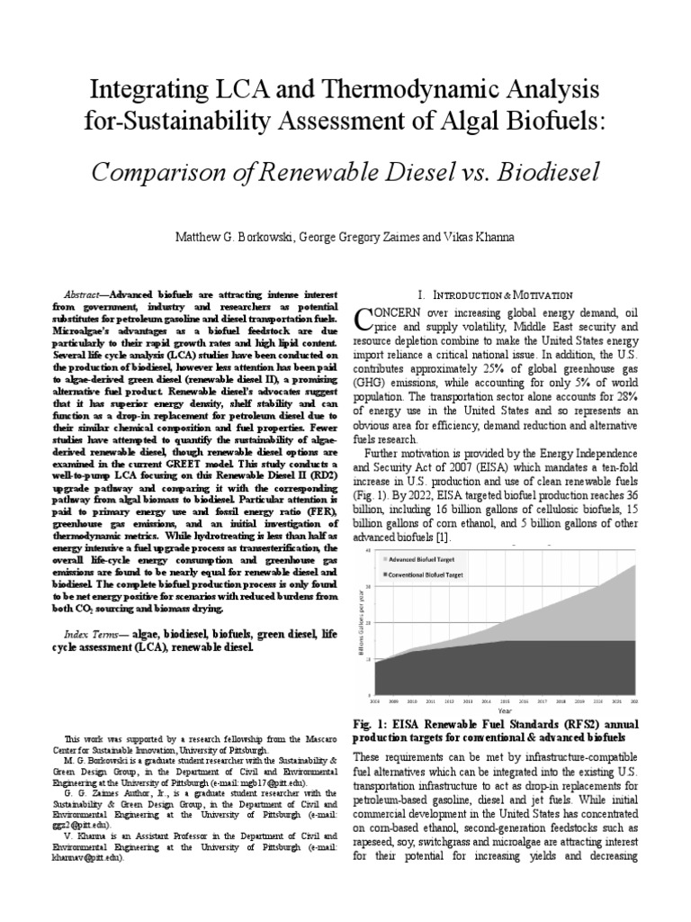 Comparison of Renewable Diesel vs. Biodiesel | PDF | Biofuel | Algae Fuel