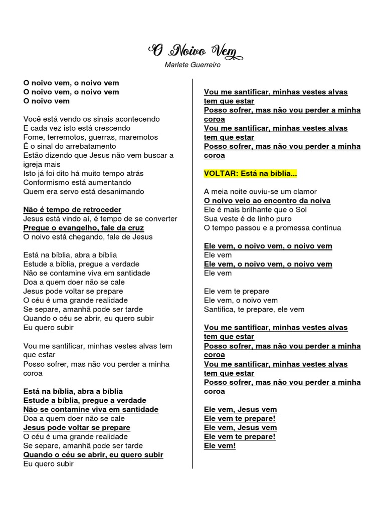 O Noivo Vem - Marlete Guerreiro | PDF | Jesus