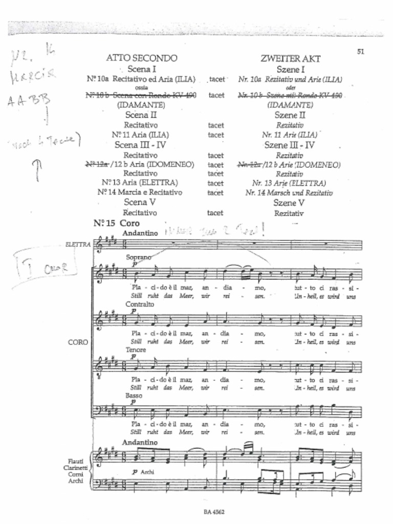 Placido È Il Mar Idomeneo (Mozart) PDF