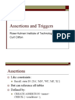 Assertions and Triggers: Rose-Hulman Institute of Technology Curt Clifton