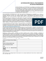 CF-FT-39 Formato Autorización Tratamiento Datos Personales (Clientes, Contratistas y Proveedores) SIC