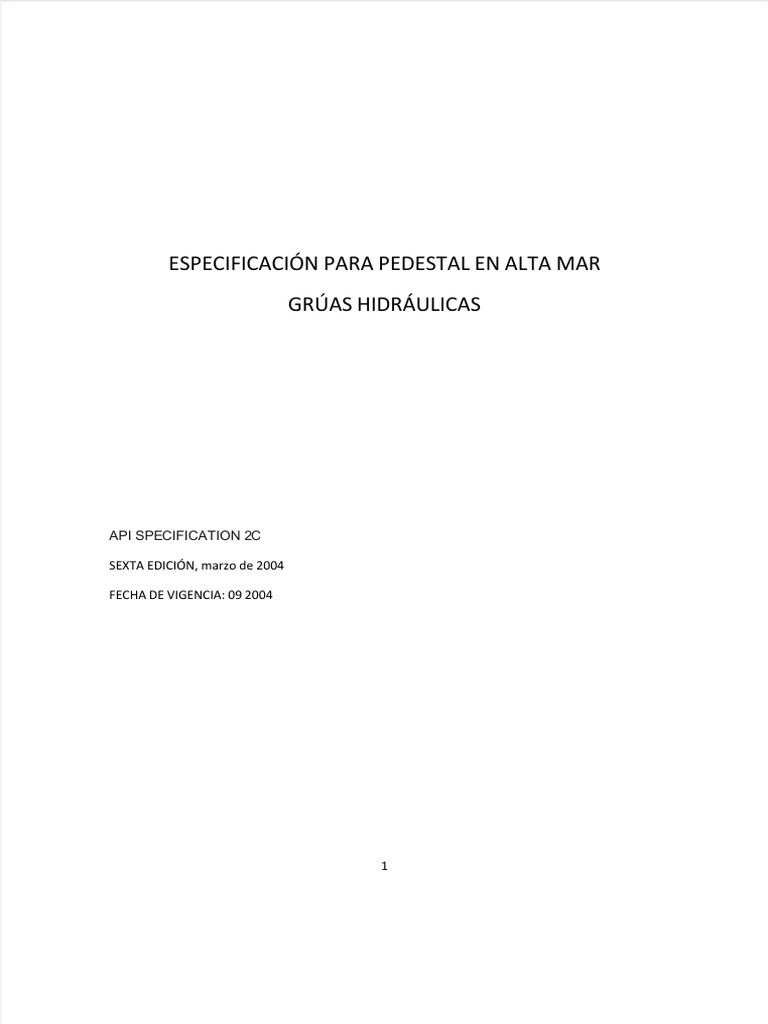 Especificación API 2C para Grúas | PDF | Máquinas | Rodamiento (Mecánico)