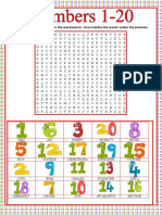 Find The Numbers From 1-20 in The Wordsearch. Unscramble The Words Under The Pictures