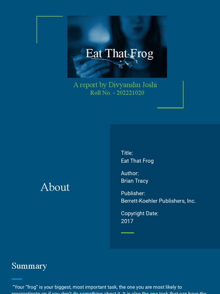 Eat That Frog Book | PDF | Psychology | Psychological Concepts