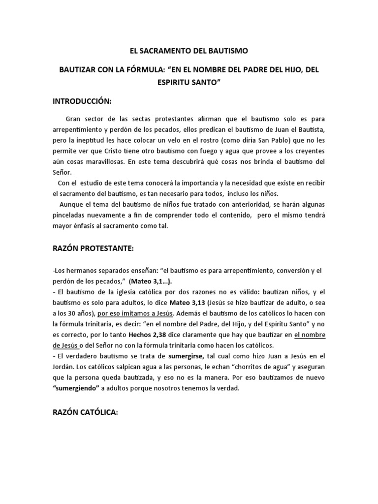 Significado y Frutos del Bautismo | PDF | Bautismo | Jesús