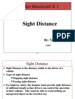 Chapter Three (Cont'd..) : Sight Distance