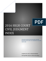 2016 Unreported High Court Civil Judgment Index