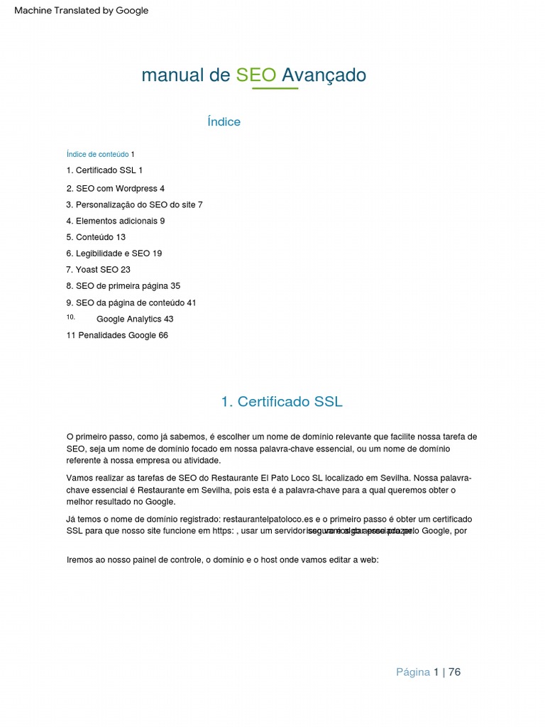 SEO para Restaurante em Sevilha | PDF | SEO | Sites