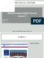 British Legal Centre: General Legal English Course Lesson 7