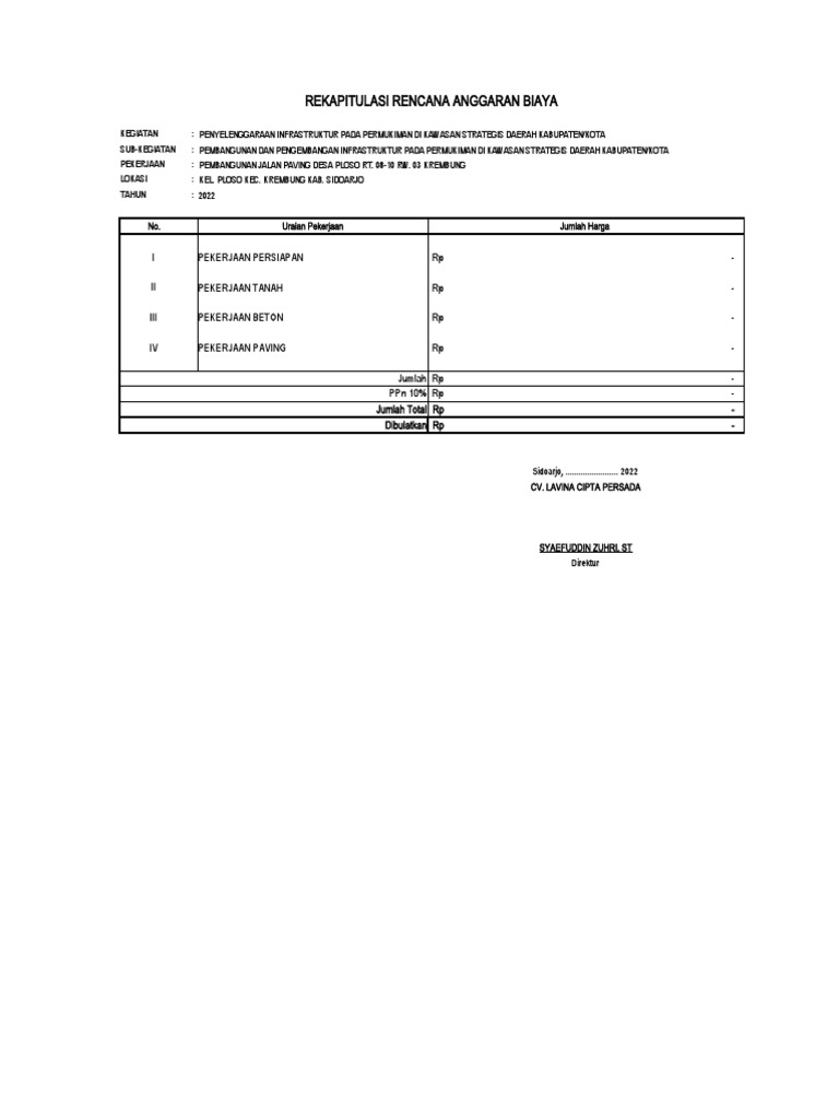 BQ Paving Ploso RT 0810 RW 03 Ahsp New 18042022 | PDF