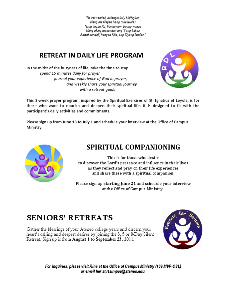 Daily Spiritual Retreat Program | PDF | Lifestyle