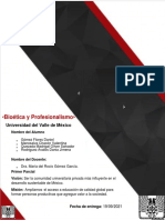 Bioética y Profesionalismo: Universidad Del Valle de México