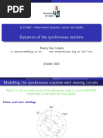 Dynamics of The Synchronous Machine: ELEC0047 - Power System Dynamics, Control and Stability