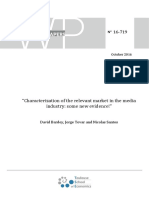 Bardey, D., Tovar, J., & Santos, N. (2016) - Characterization of The Relevant Market in The Media Industry Some New Evidence