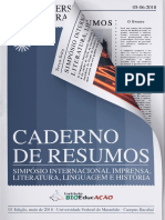 Caderno de resumos do Simpósio Internacional sobre Literatura, Imprensa e História