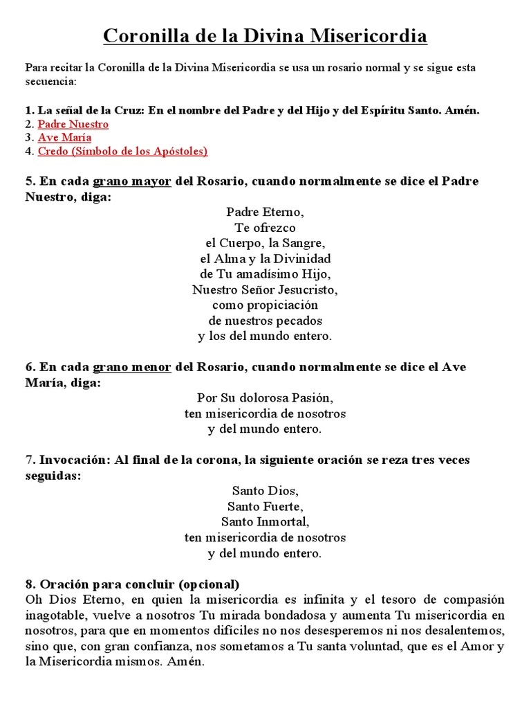 Coronilla de La Divina Misericordia | PDF