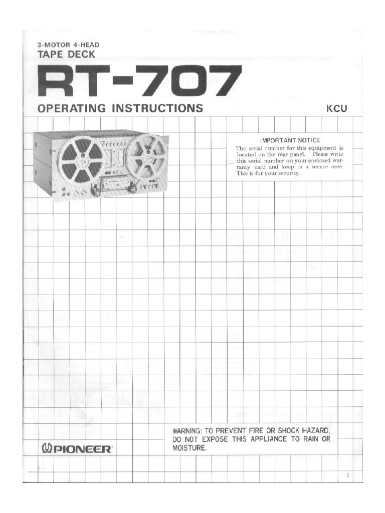 Pioneer RT 707 Owners Manual PDF