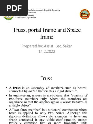 L3- truss, portal frame and space frame