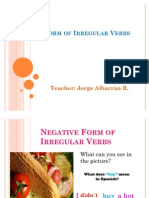 Irregular Verbs NEGATIVE 2nd Grade