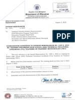 Division Memorandum No. 1241 s.2022 - CorrigendumAddendum To Division Memorandum No. 1039 s.2022 Re Training For Senior High School (SHS) Technical Vocational Livelihood (TVL) Teachers On Trai