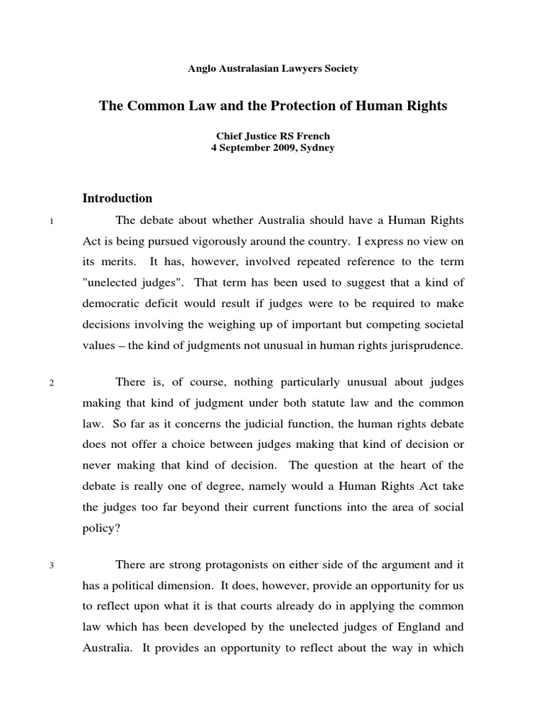 Common Law's Role in Human Rights Debate | PDF | Common Law | Constitution