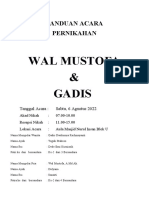 Panduan Acara Pernikahan Wal Mustofa & Gadis