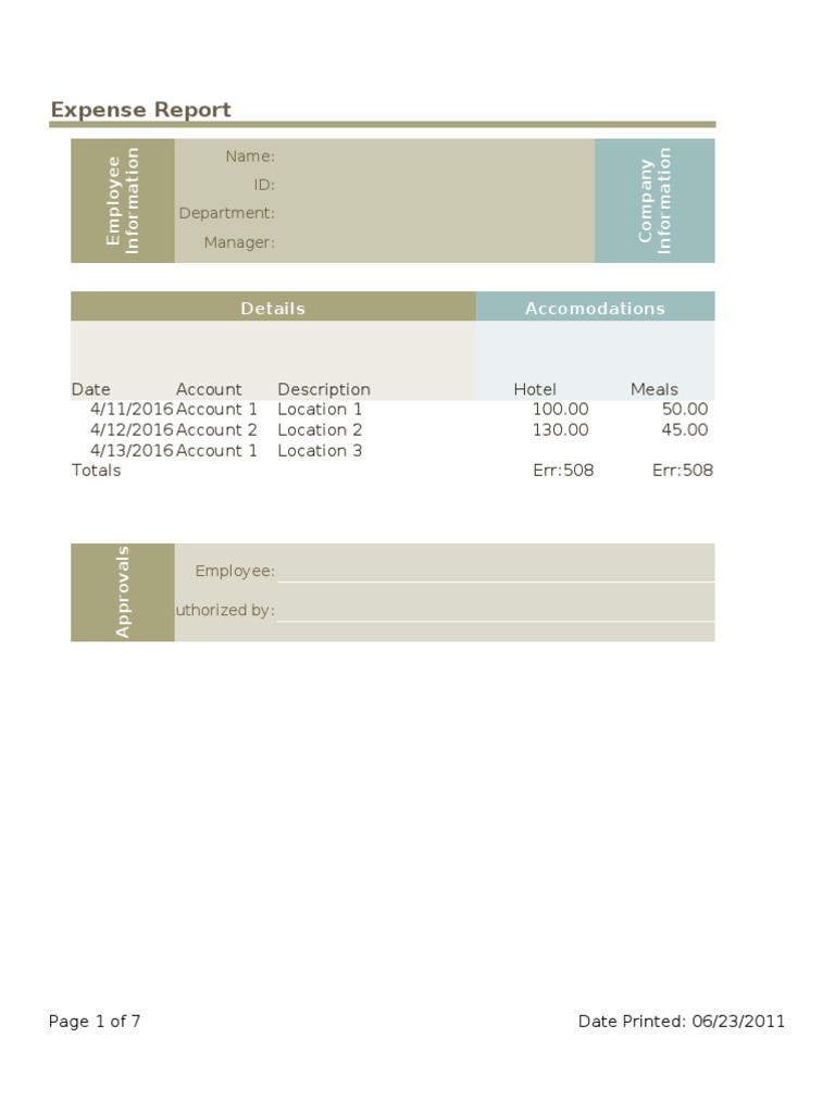 Expense Report Template and Guide | PDF | Finance & Money Management