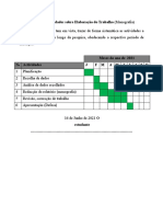 Cronograma de Actividades Sobre Elaboração Do Trabalho