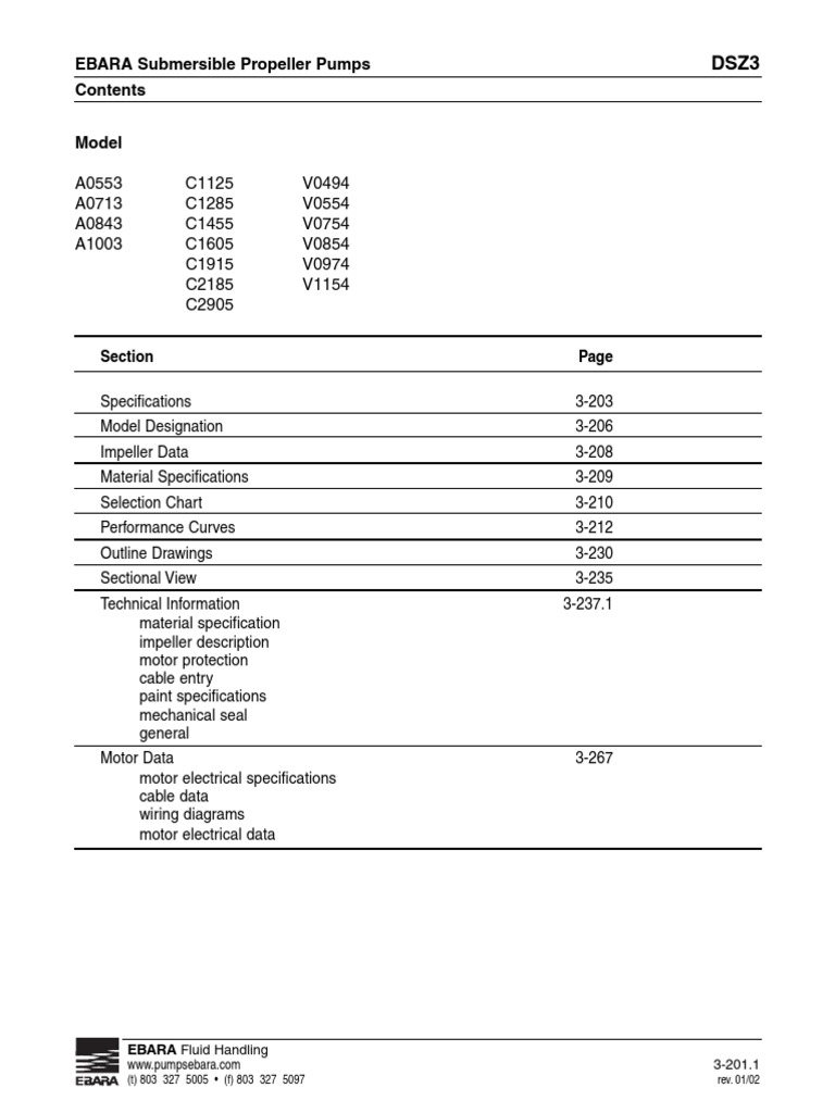 DSZ3 Tech PDF Electric Motor Pump