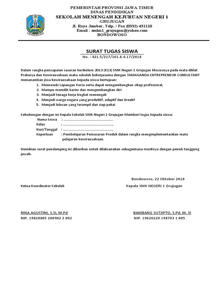 Surat Tugas HUMAS SKAGU | PDF