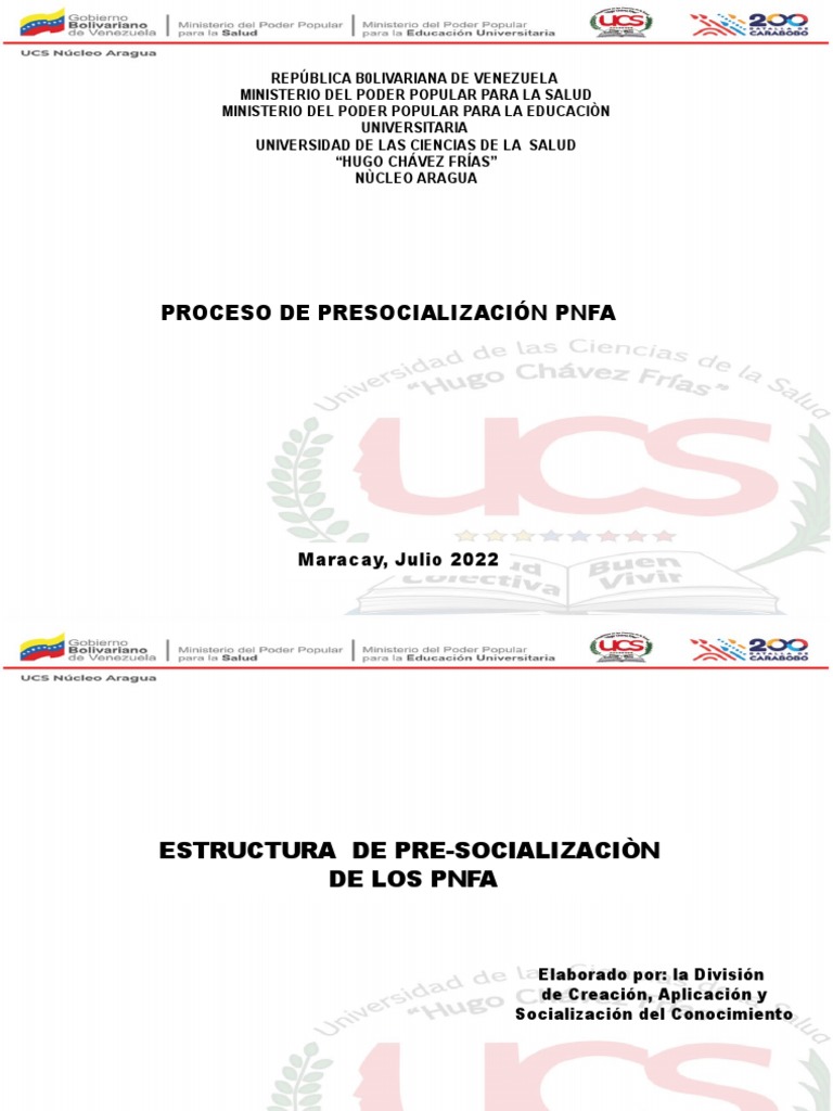 Estructura Del Proceso de Pre Socialización PNFA 2022 | PDF ...